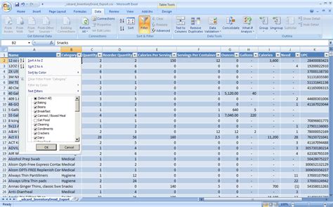 Food Storage Inventory Excel Spreadsheet — Db