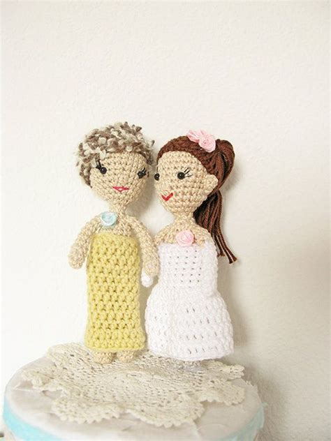 Lesbian Wedding Cake Topper Bride And Bride Cake By Cherrytime