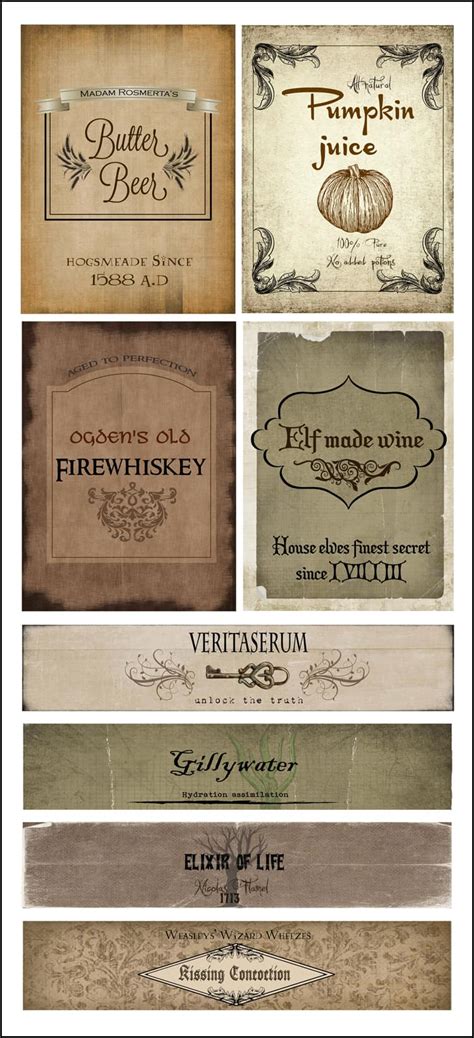 HollysHome Family Life: Harry Potter Potion Labels Free Printable