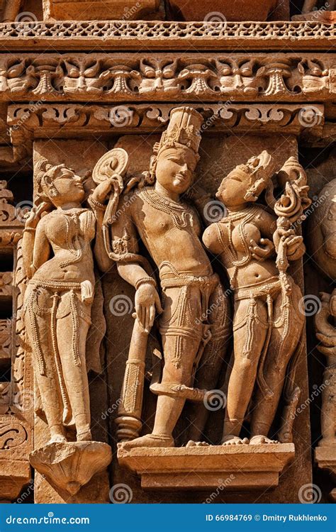 Sculptures On Khajuraho Temples Stock Image Image Of Sculpture