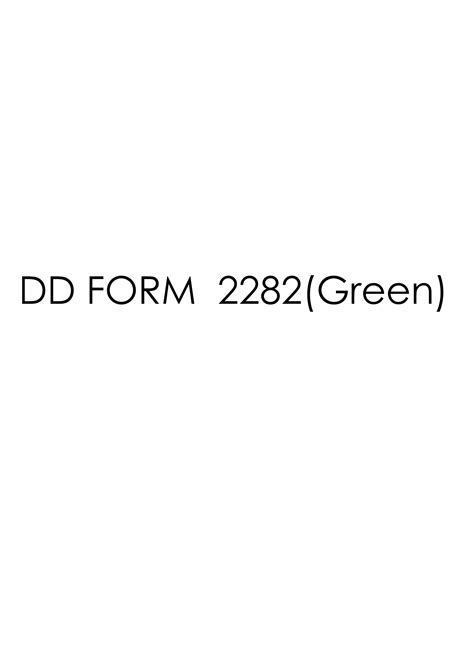 Download Dd 2282green Fillable Form