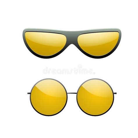 Round Sunglasses 3d Set Summer Sunglass Shade Isolated White Background Fun Color Sun Glass