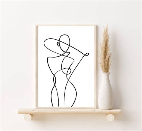 Woman One Line Drawing Nude Art Woman Body Illustration Etsy Hong Kong