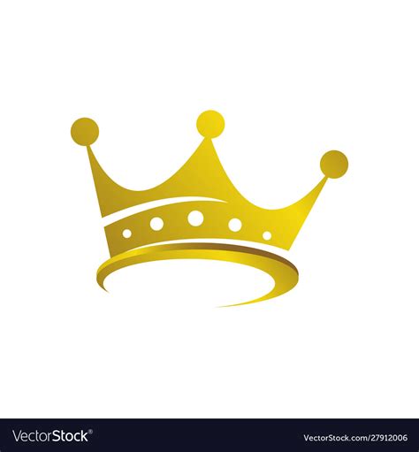 Gold Crown Logo Royal King Queen Abstract Design Vector Image