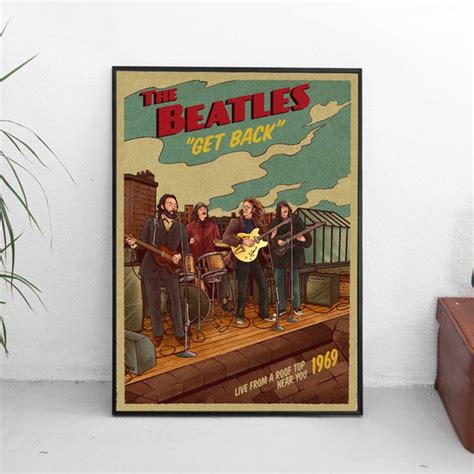 The Beatles Poster Get Back Vintage Gig Poster The Beatles Etsy