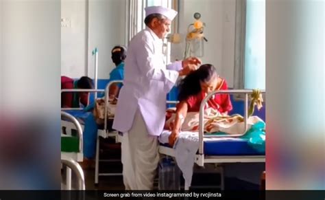 Elderly Man Combing Ailing Wife Hair At Hospital Internet Says True Love See Viral Video