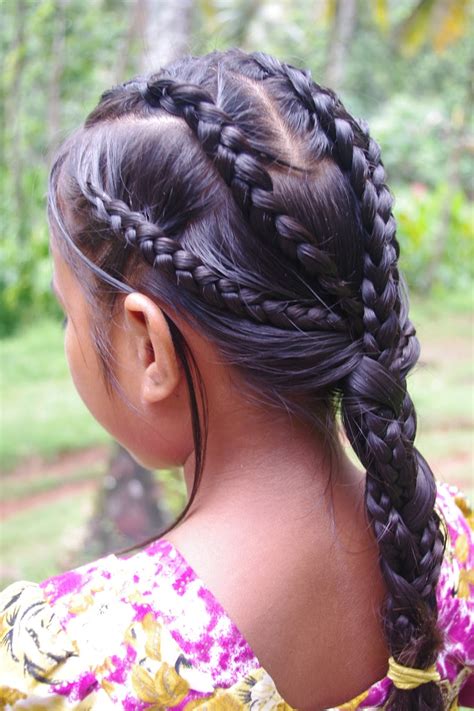 Formal updo fish bone braid for long hair. Braids & Hairstyles for Super Long Hair: Micronesian Girl ...