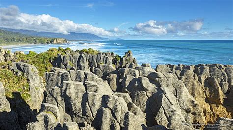 Punakaiki Pancake Rocks Paparoa New Zealand Oceania Hd Wallpaper