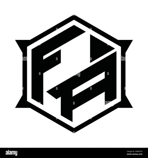 Monograma Fa Logo Con Plantilla De Diseño Hexagonal Y De Forma Afilada