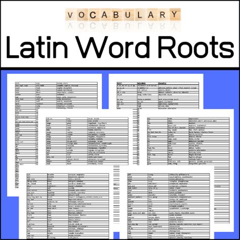 Words From Latin Roots Worksheet