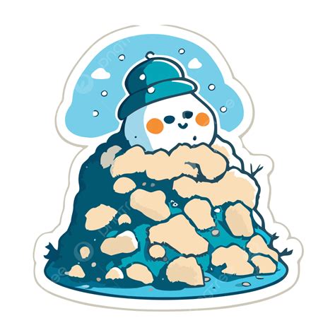Snowmans Snowfield Sticker Vector Clipart Snow Pile Snow Pile Clipart
