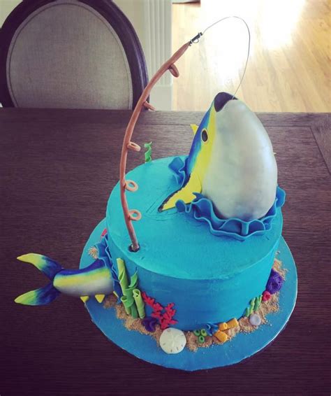 This awesome gone fishing birthday party was submitted by lauren haddox of lauren haddox designs. Yellowfin Tuna Fishing Cake by SweetsBySindy | Fish cake ...