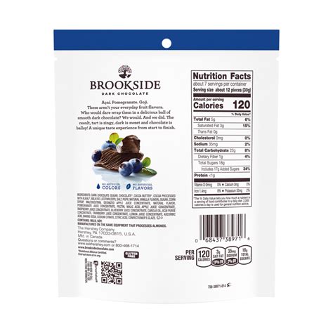 brookside dark chocolate açai and blueberry candy 7 oz bag
