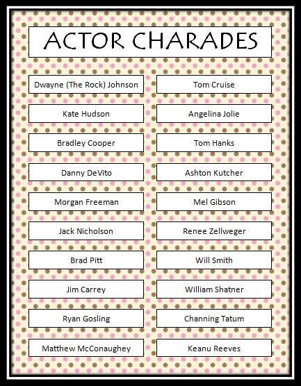 Actor Charades Free Printable Game Charades Game Night And Free