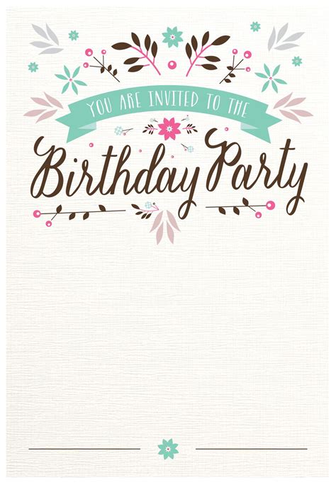 Happy Birthday Invitation Template • Business Template Ideas