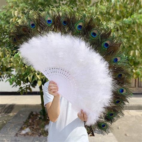 4022 Big Size Peacock Feather Hand Fans Wedding Bride Etsy Artofit