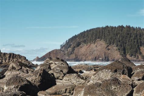 Scenery Of Rocks At The Coastline Of The Pacific Northwest In Cannon