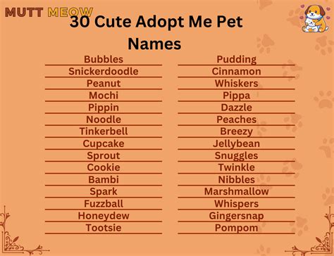 30 Cute Adopt Me Pet Names Mutt Meow
