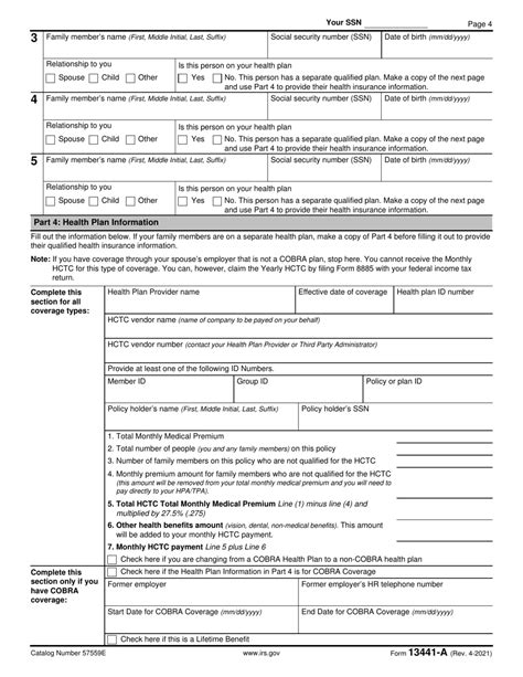 Irs Form 13441 A Download Fillable Pdf Or Fill Online Health Coverage