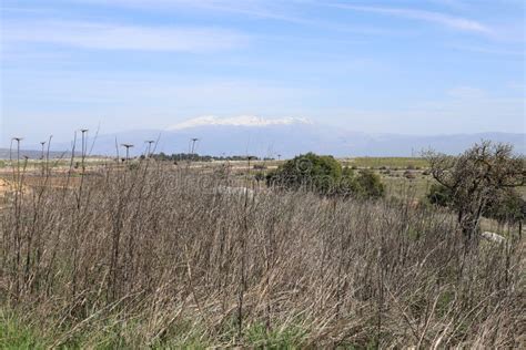 Snow Lies On Mount Hermon A Mountain Range Located On The Border Of
