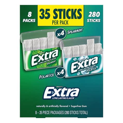 Extra Peppermint And Spearmint Sugar Free Chewing Gum 35 Ct