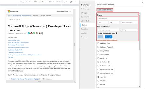 Emulate Mobile Devices Device Emulation Microsoft Edge Development