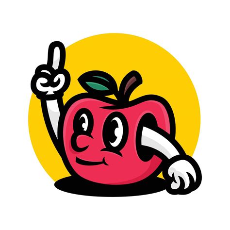 Red Apple Cartoon Mascot Illustrations Vector 8103919 Vector Art At