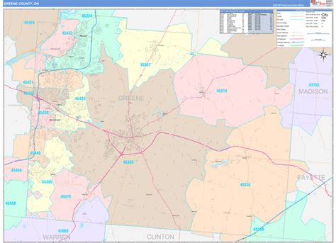 Greene County Oh 5 Digit Zip Code Maps Color Cast