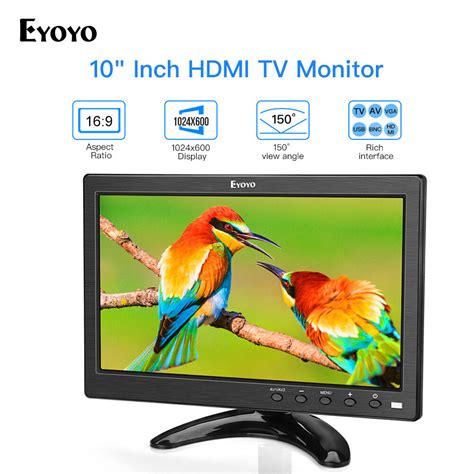Eyoyo 10 Inch Small Tv Hdmi Monitor Kitchen Tv 1024x600 Lcd Screen