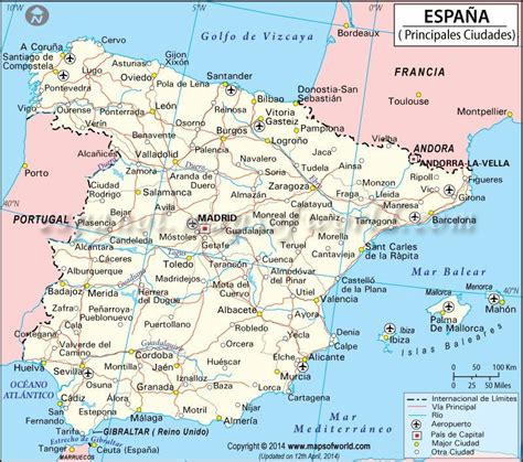 Ciudades De España Mapa De España Ciudades Map Of Spain Spain