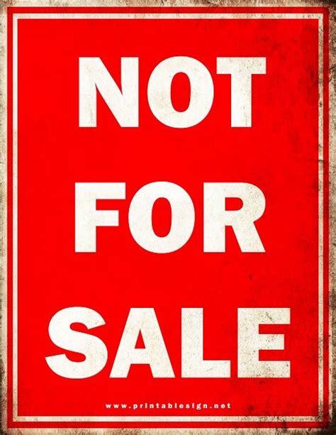 Not For Sale Sign Template Free Download Ready Made Free To Download
