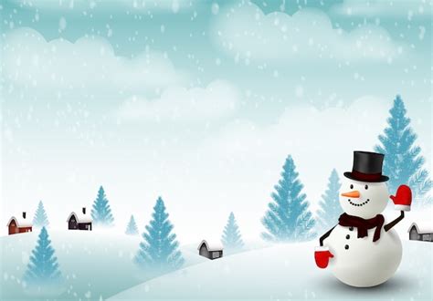 Premium Vector Happy Snowman Christmas Background