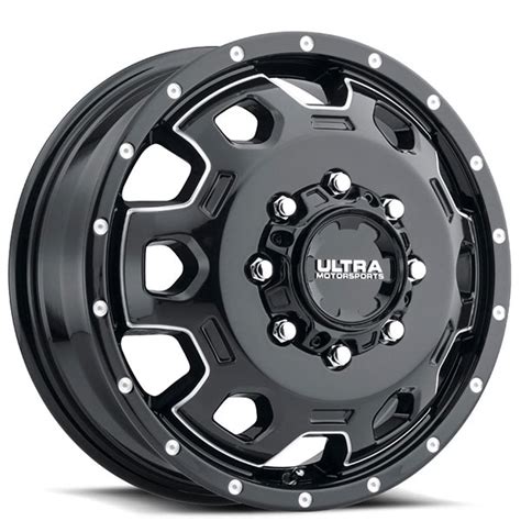 16 Ultra Wheels 017bm Warlock Dually Gloss Black Milled With Clear