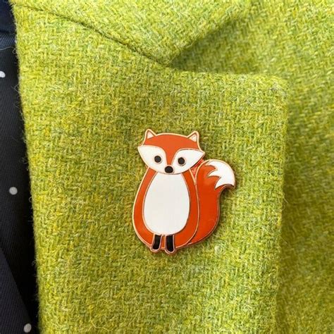 Fox Enamel Pin Badge Etsy