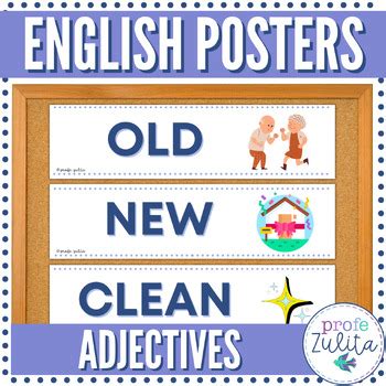 English Adjective Posters Beginner Esl Ell Newcomer Classroom