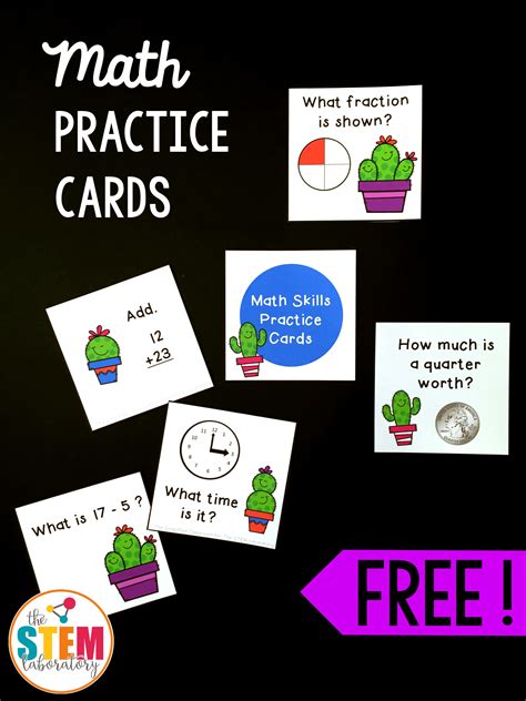 Cactus Math Skills Practice Cards - The Stem Laboratory | Math skills practice, Skills practice ...