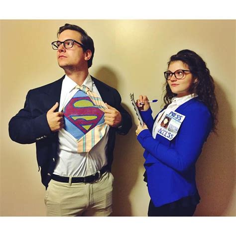 Clark Kent And Lois Lane Couples Halloween Costume Super Easy Diy Superhero Costume Couples