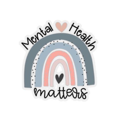 Mental Health Matters Sticker Blue Rainbow Sticker Etsy