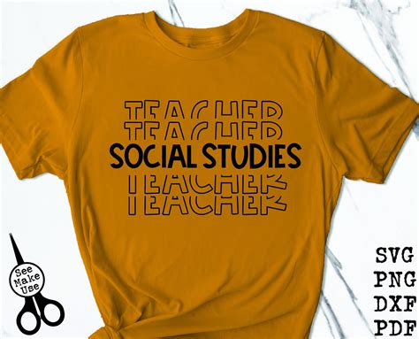 Social Studies Teacher Shirt Svgpngdxfpdf Clip Art Digital Etsy