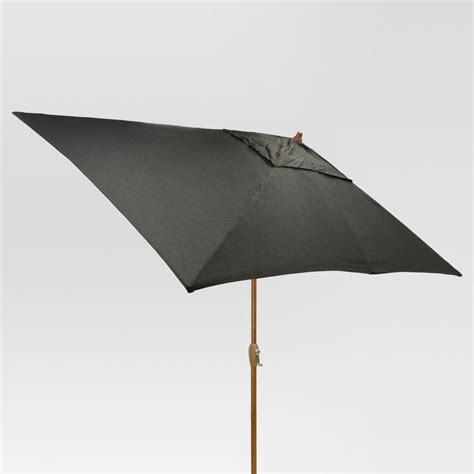 10 X 6 Rectangular Umbrella Black Medium Wood Finish Threshold