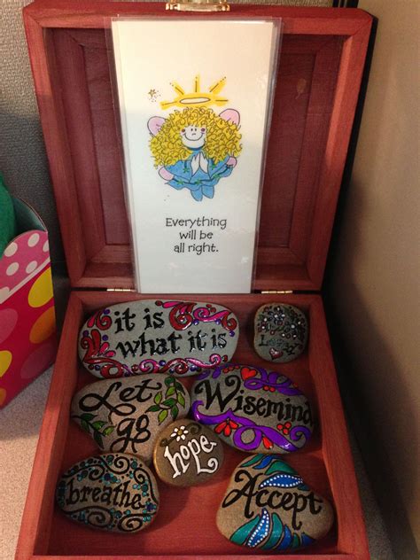 Beautiful And Creative Coping Skills Tool Box Stones Containing