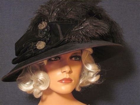 antique edwardian merry widow hat with images merry widow victorian hats fancy hats