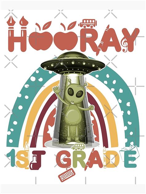 Hooray 1st Grade Back To School Art Print For Sale By