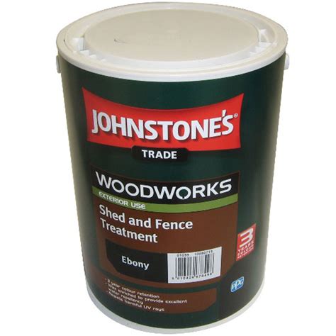 Johnstones Trade Shed And Fence Paint Ebony 5l Fort Builders Merchant