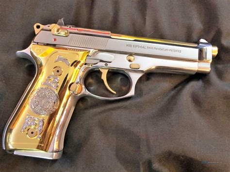 Gorgeous Beretta 92 Custom 24k Gold For Sale At
