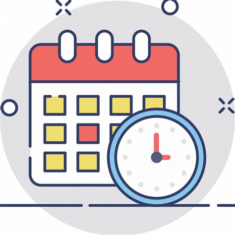 Appointment Calendar With Clock Meeting Schedule Timetable Icon
