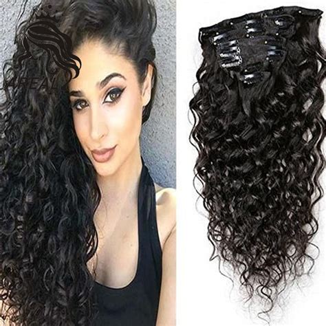 Deep Wave Curly Clip In Hair Extensions Human Hair Natural Remy Hair