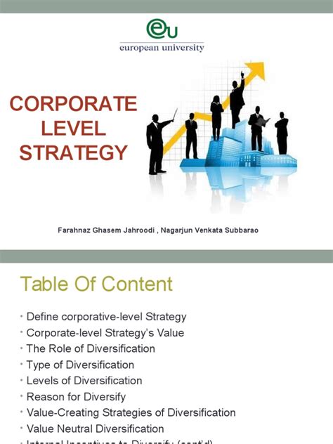 Corporate Level Strategy Diversification Finance Strategic Management