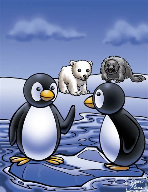 Penguins Seals Bears Childrens Picture Book Illustration Penguins