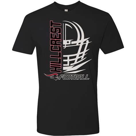 Hillcrest Football Helmet Design 3100 Black T Shirt Tj Sports